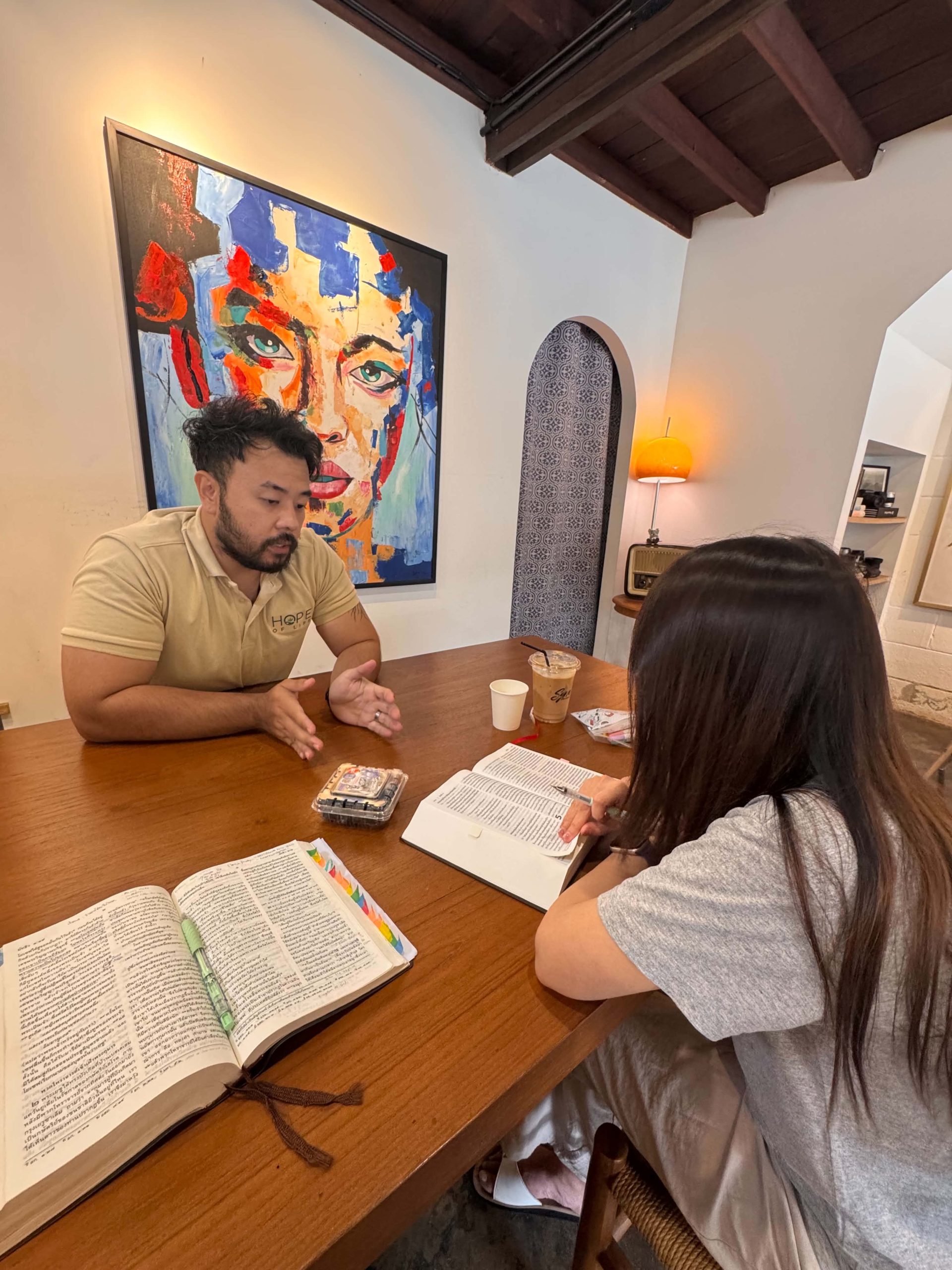 Nick leading a Bible study