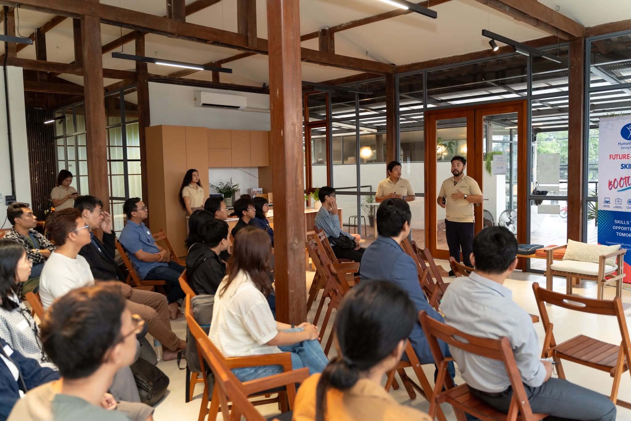 Nick giving an encouragement talk to Myanmar migrants